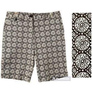 Talbots Shorts 10P Stretch Mid-Rise Bermuda Golf Brown Cream
